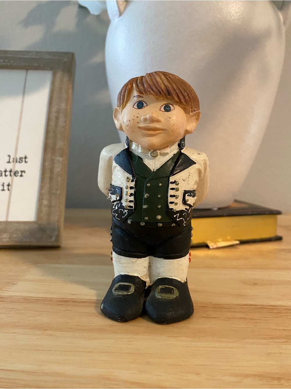 Norway Vintage-Style  Boy Figurine in white  Jacket
